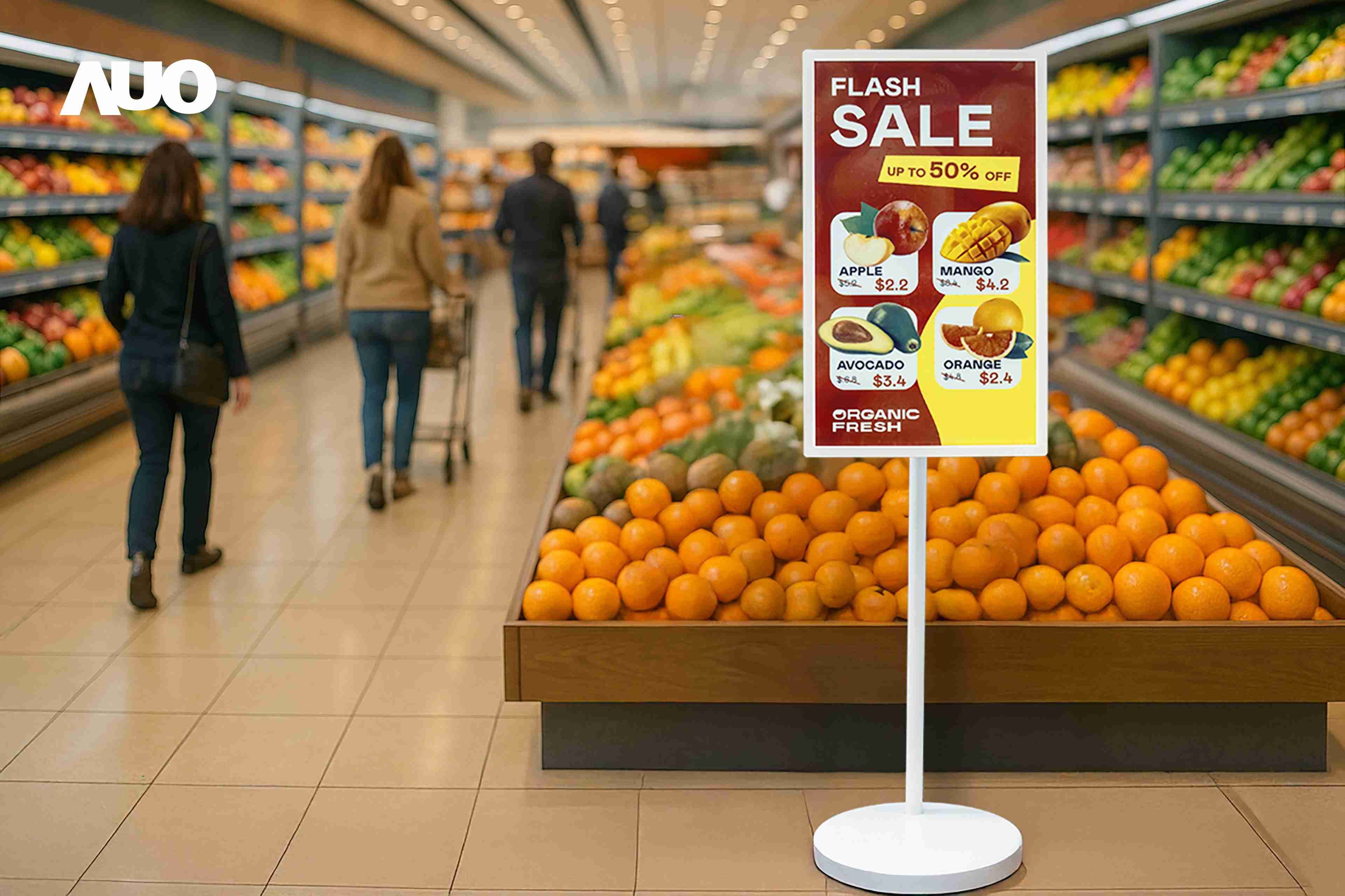 达擎首亮相低功耗、、、全彩的〝aecoPost电子纸解决方案〞，，，，仅在更新画面时需要微量的电力驱动，，，无需布建电线的便捷设计，，，使其可灵活应用、、、随意置放，，，并可透过云端或行动装置app，，，轻松管理及排程广告内容，，晋升店头营销利器。。。